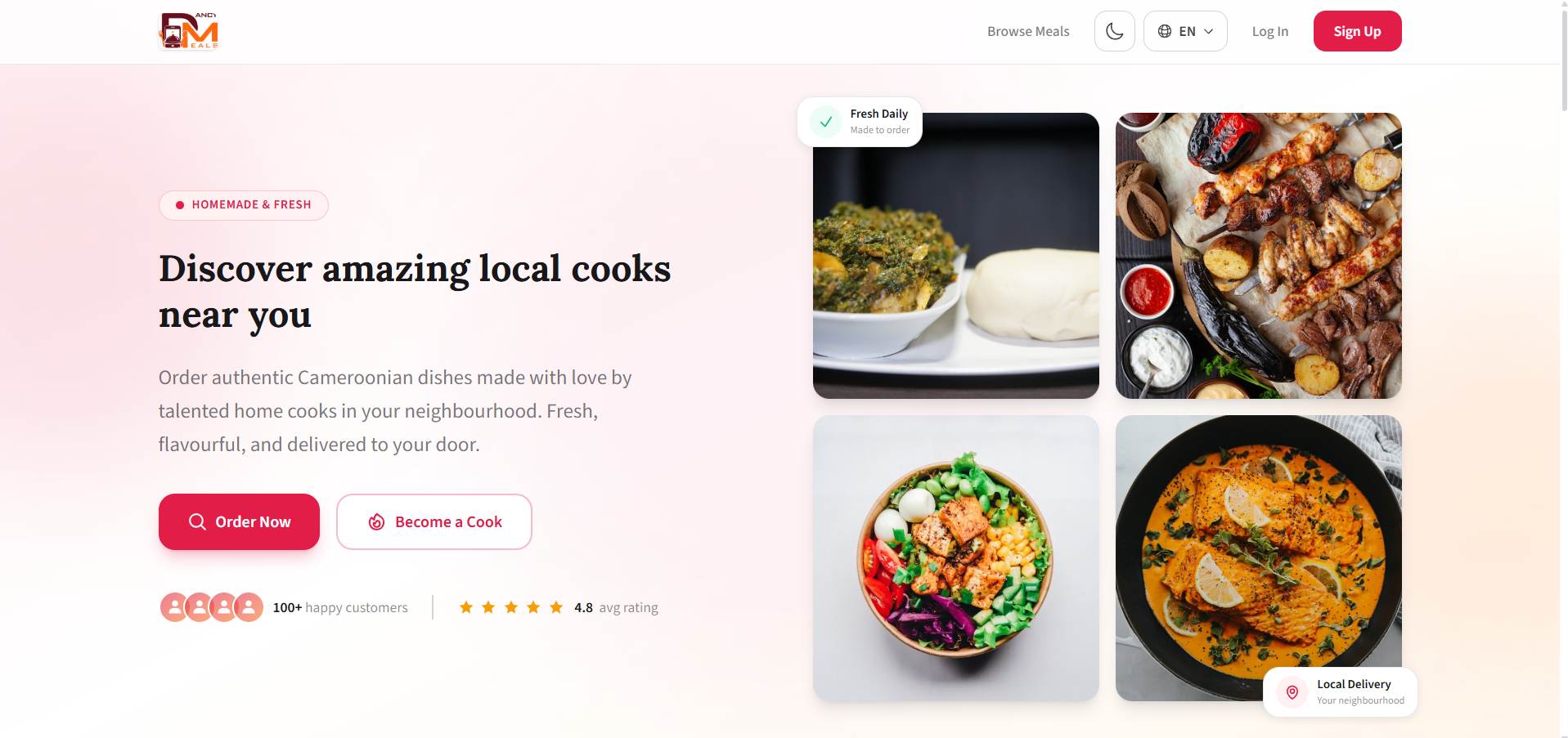 Home Page: Light Mode